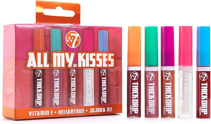 W7 All My Kisses Lip Gloss Gift Set – 5 Piece Thick Drip Collection - Hydrating Lip Care - Stoc... | Amazon (US)