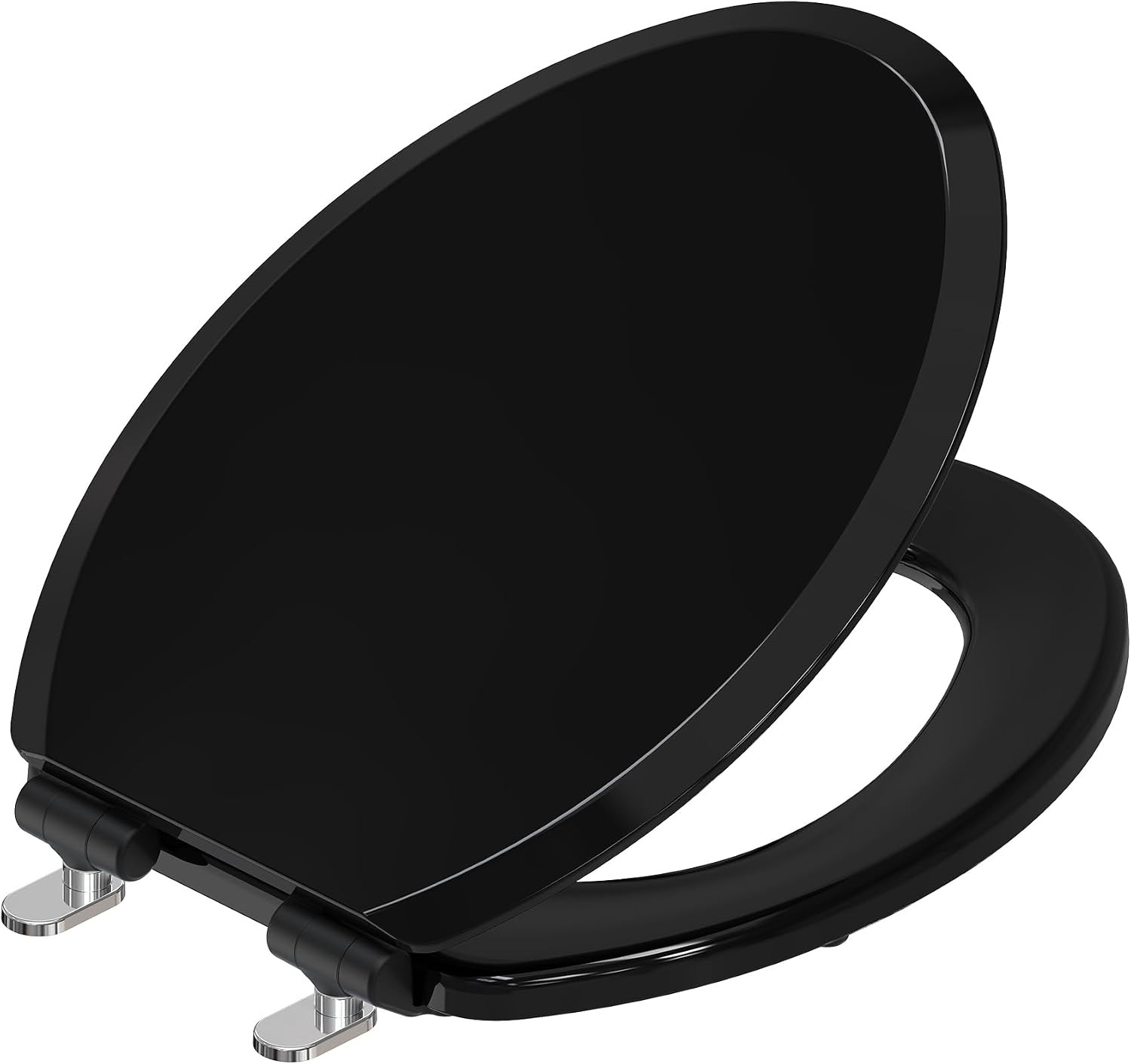Pro Elite Wood Toilet Seat Elongated, Black, Magnetic Quick-Release | Amazon (US)