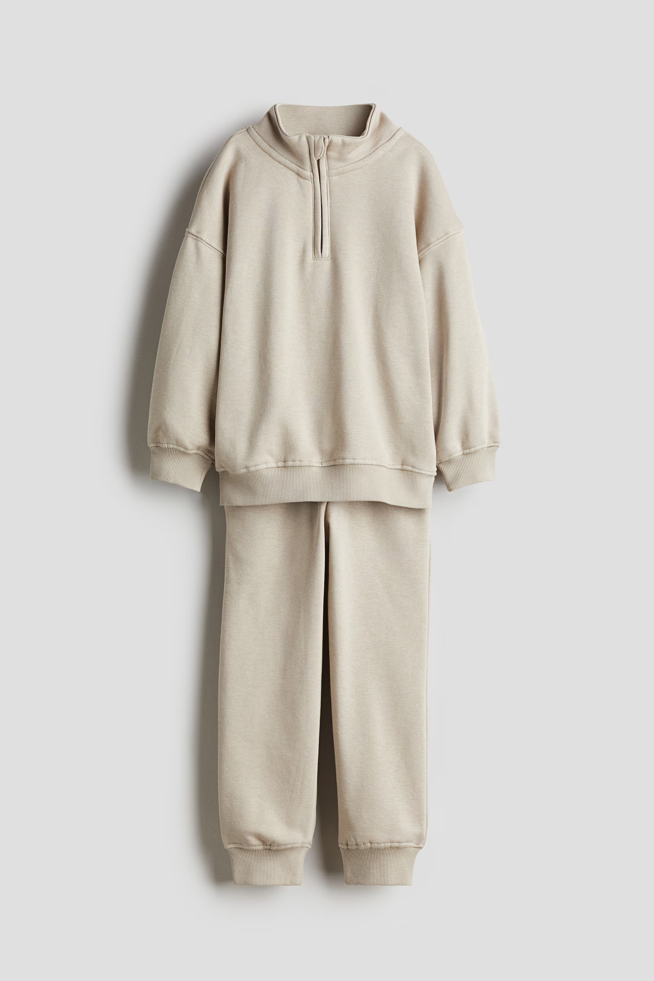 2-piece Sweatsuit - Khaki beige - Kids | H&M US | H&M (US + CA)