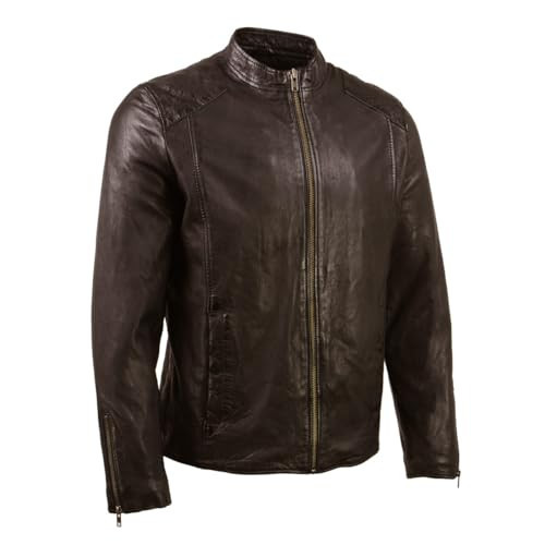 Milwaukee Leather Vintage SFM1803 Men's Brown Leather Moto Style Fashion Jacket - Large | Amazon (US)
