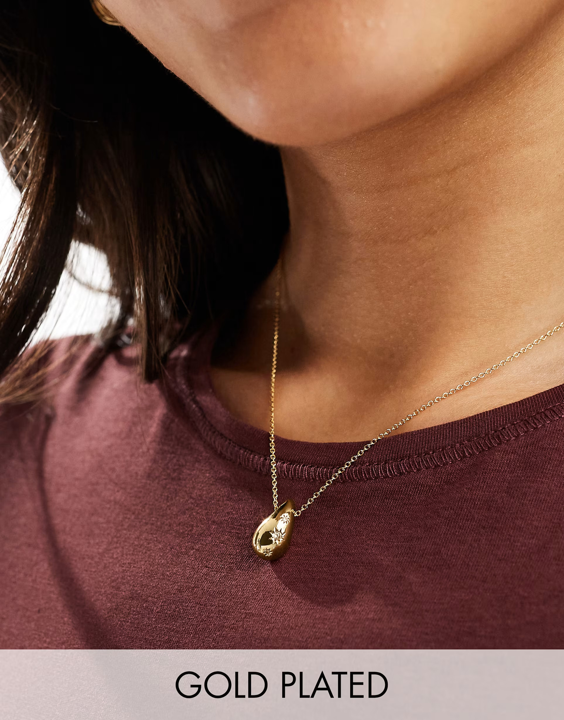 Accessorize Z Collection teardrop pendant necklace in gold plated | ASOS (Global)