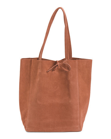 Made In Italy Suede Unlined Shopper Big Tote | TJ Maxx