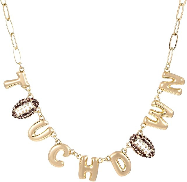 Madison Tyler Football Pendant Necklace for Women | Sport Gold Plated Adjustable Chain Necklace |... | Amazon (US)