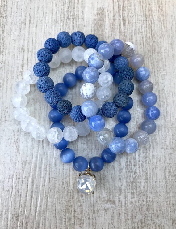 Santorini, bracelet stack, blue bracelets, beachy style, summer, arm candy, womens jewelry | Etsy (US)