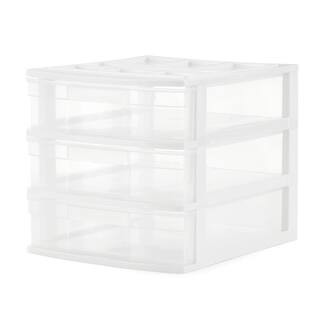 Mini 3 Drawer Desk & Office Organizer w/Organization Top, White | The Home Depot