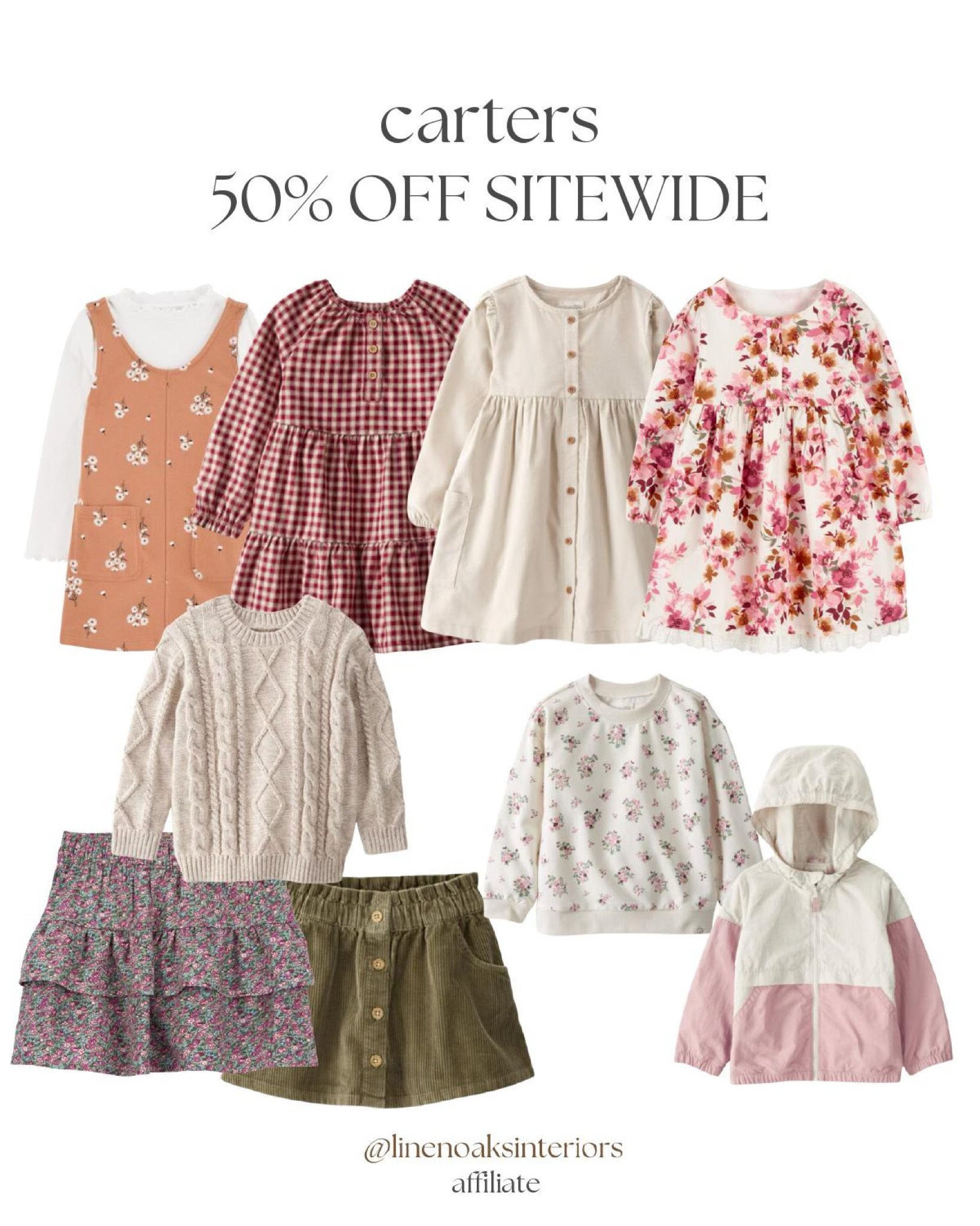 Carter’s is having their biggest sale of the year, 50% off site-wide! The best time to stock up for school, pajamas, seasonal outfits and family photos! 

Kids / fall wear / sale / Labor Day / toddlers 

#LTKKids #LTKSaleAlert #LTKBaby