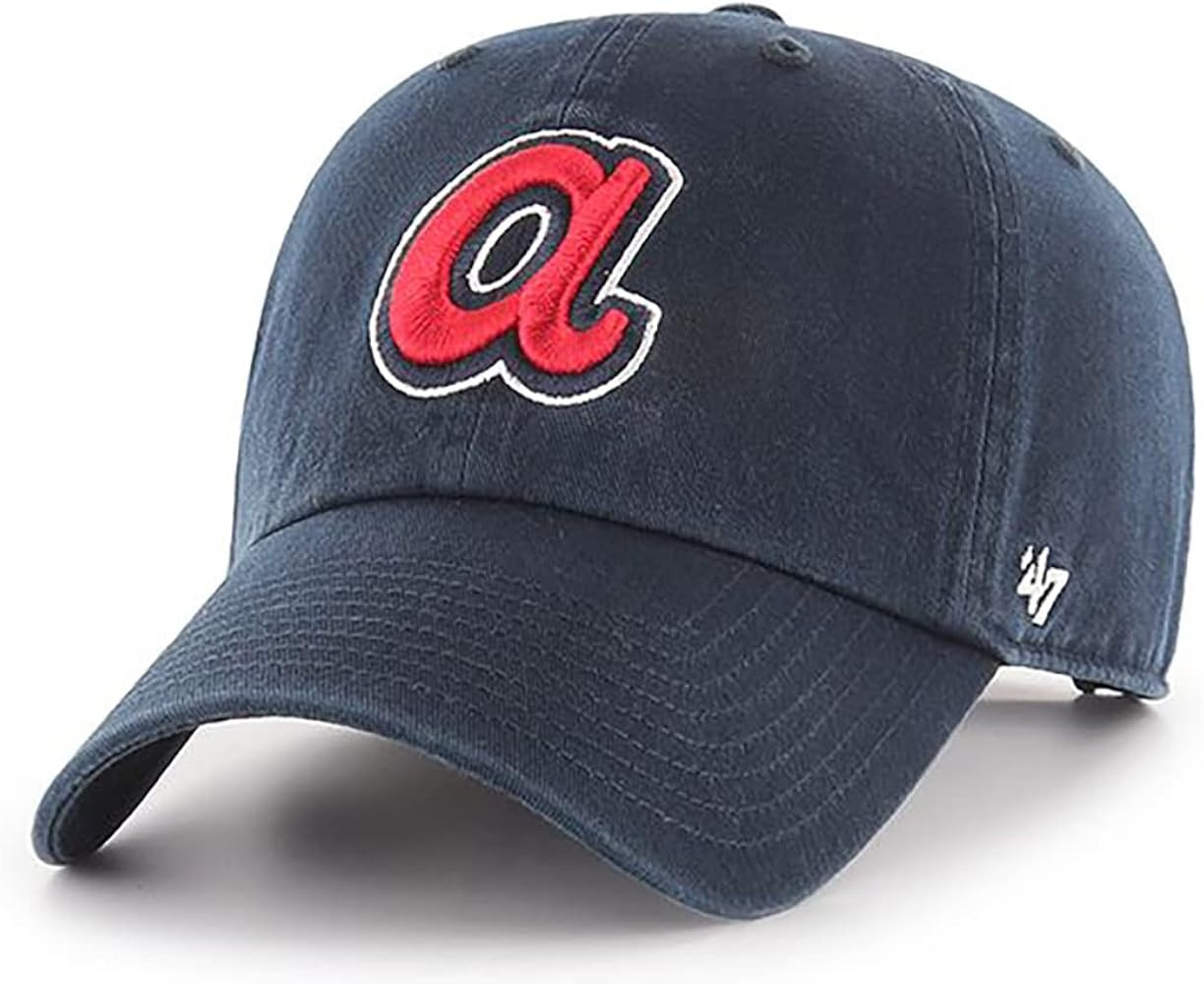 Atlanta Braves Navy Cooperstown Clean Up Adjustable Hat, Adult One Size Fits All | Amazon (US)