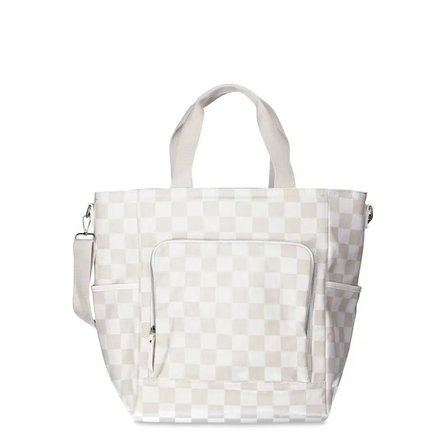 No Boundaries Women's Beach Cooler Tote Bag Checkered | Walmart (US)