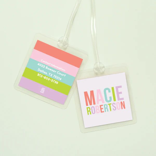 Multicolored Personalized Bag Tag - Pinks | Joy Creative Shop