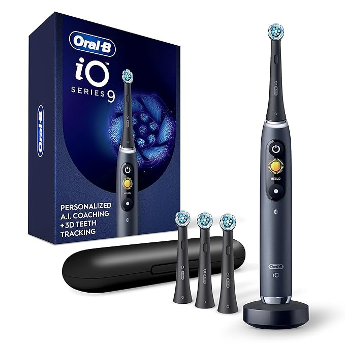Oral-B iO Series 9 Electric Toothbrush with 3 Replacement Brush Heads, Black Onyx | Amazon (US)