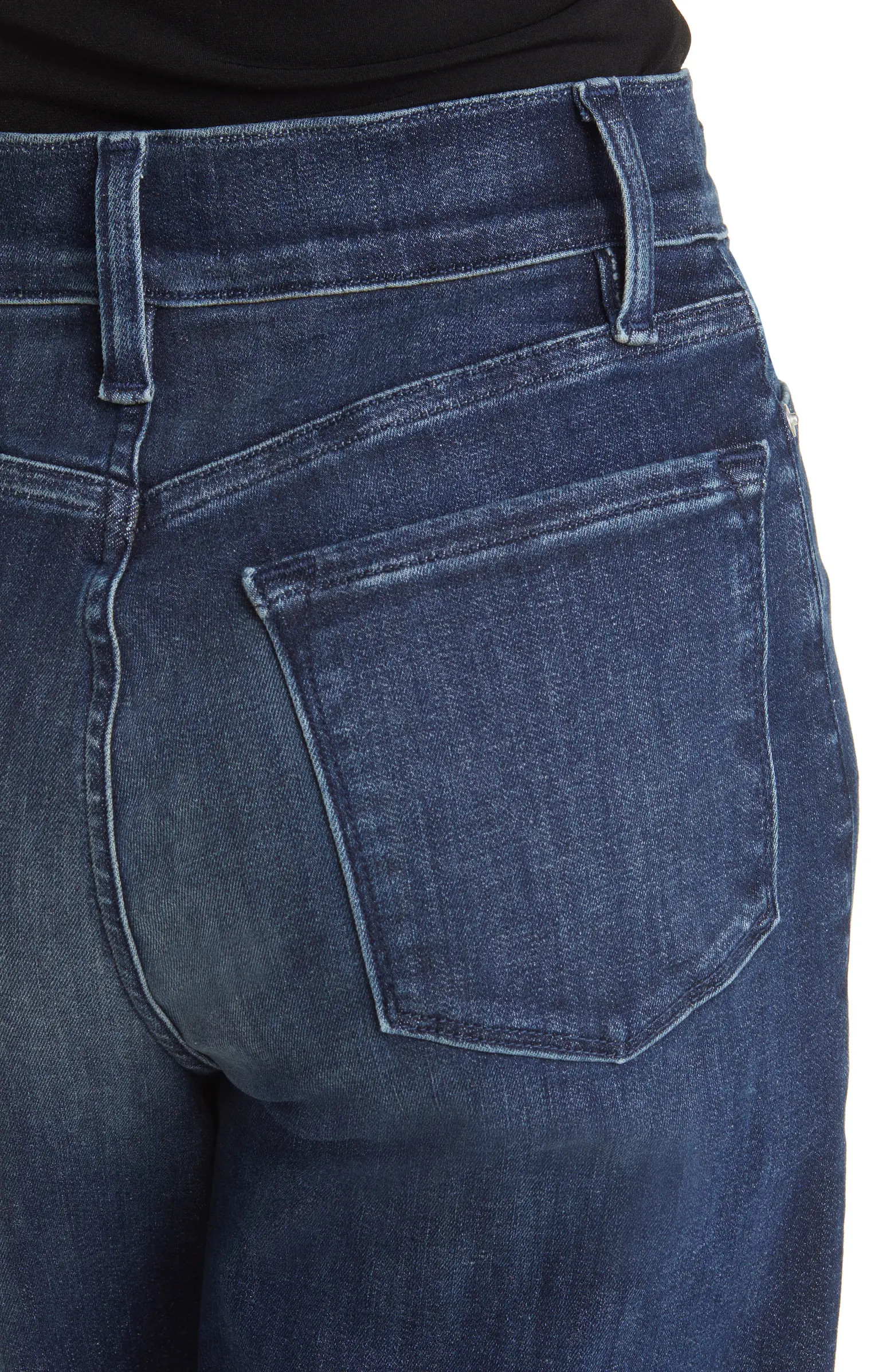 Le Palazzo Raw Hem High Waist Crop Wide Leg Jeans | Nordstrom