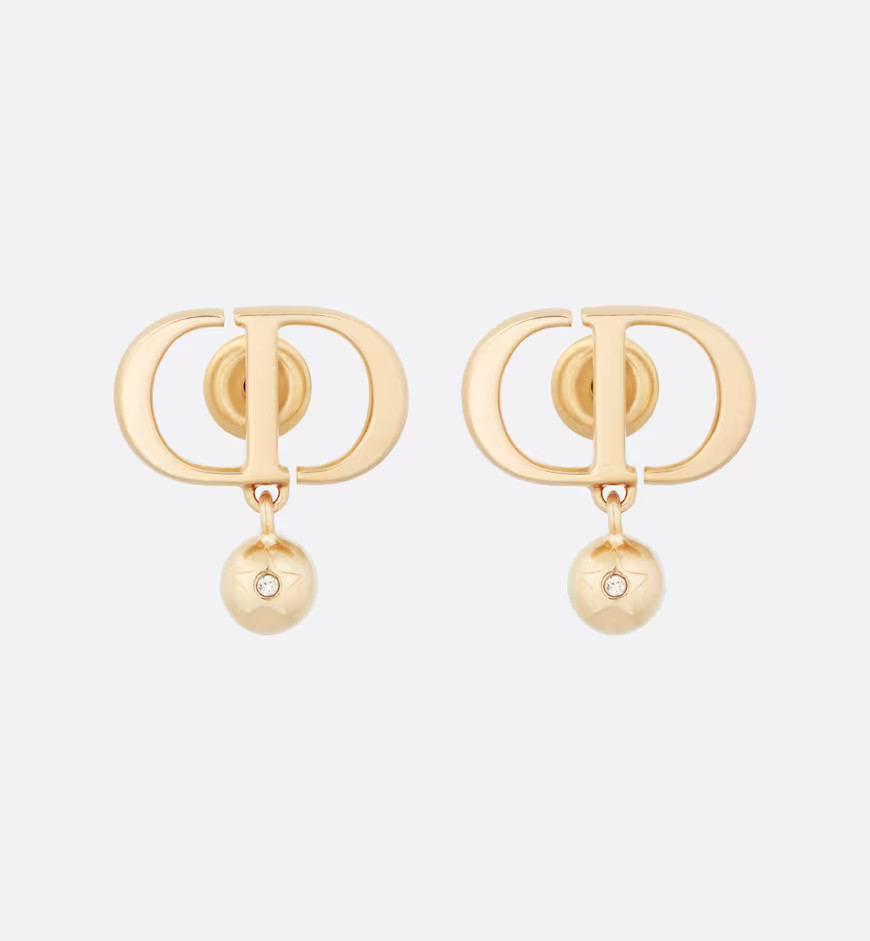 Petit CD Earrings Gold-Finish Metal and White CrystalsReference: E2040WOMCY_D301 | Dior Couture