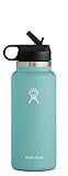 Hydro Flask 32 oz. Water Bottle with Straw Lid - Stainless Steel, Reusable, Vacuum Insulated- Wide M | Amazon (US)