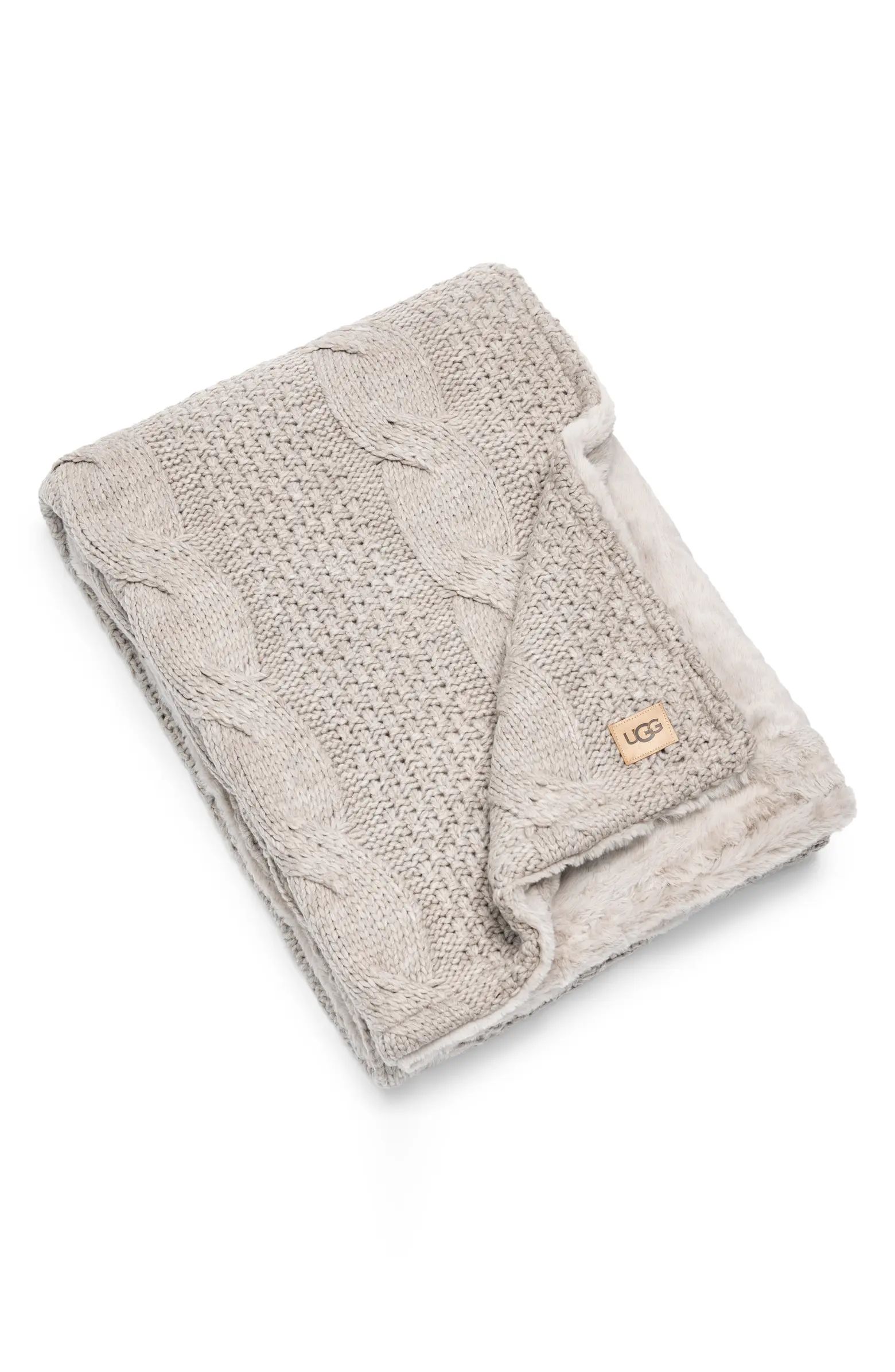 Erie Cable & Plush Reversible Throw Blanket | Nordstrom