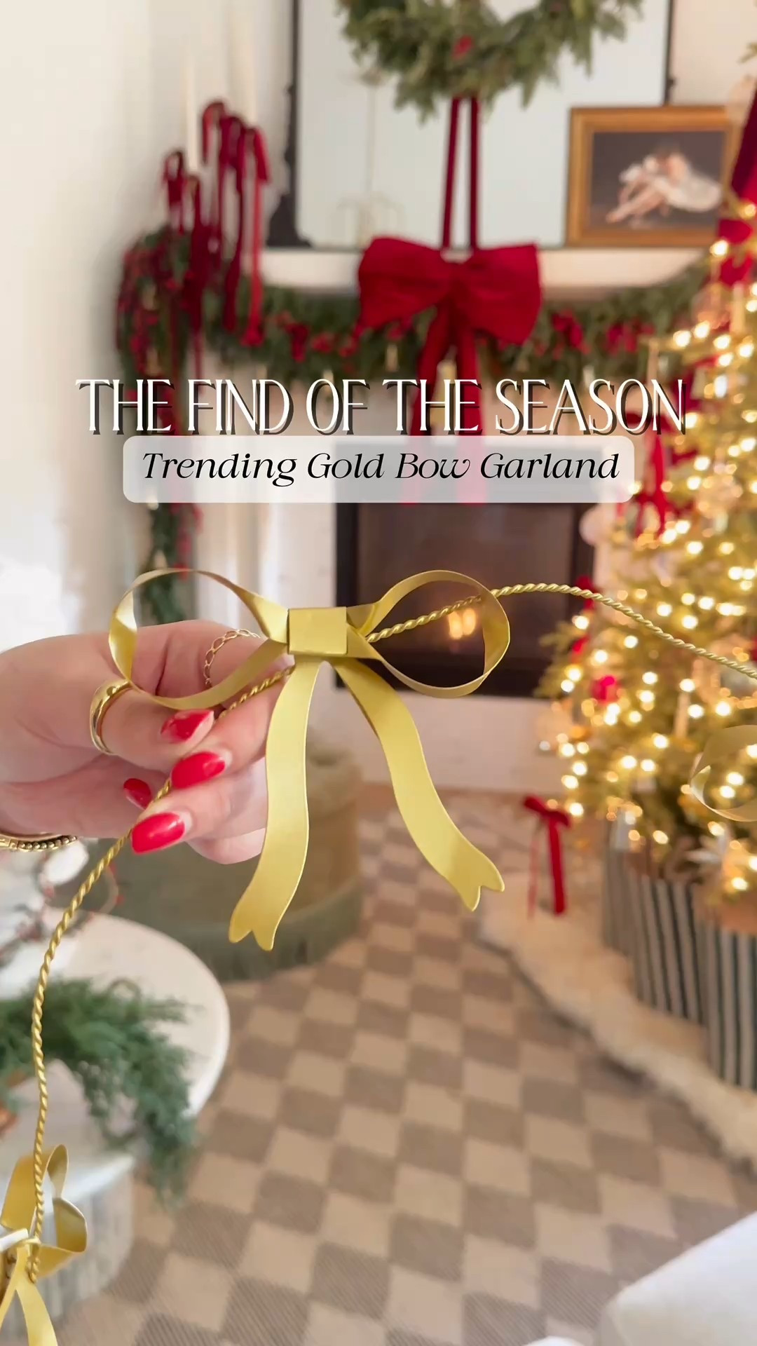 Metal gold bow garland Christmas decor! 

#LTKHoliday #LTKCyberWeek #LTKHome