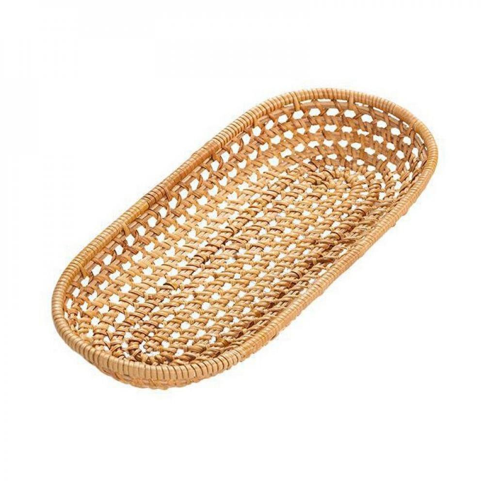 Rattan Bread Basket Oval Hand-Woven Tea Tray Food Serving Platter For Dinner Parties Coffee Break... | Walmart (US)