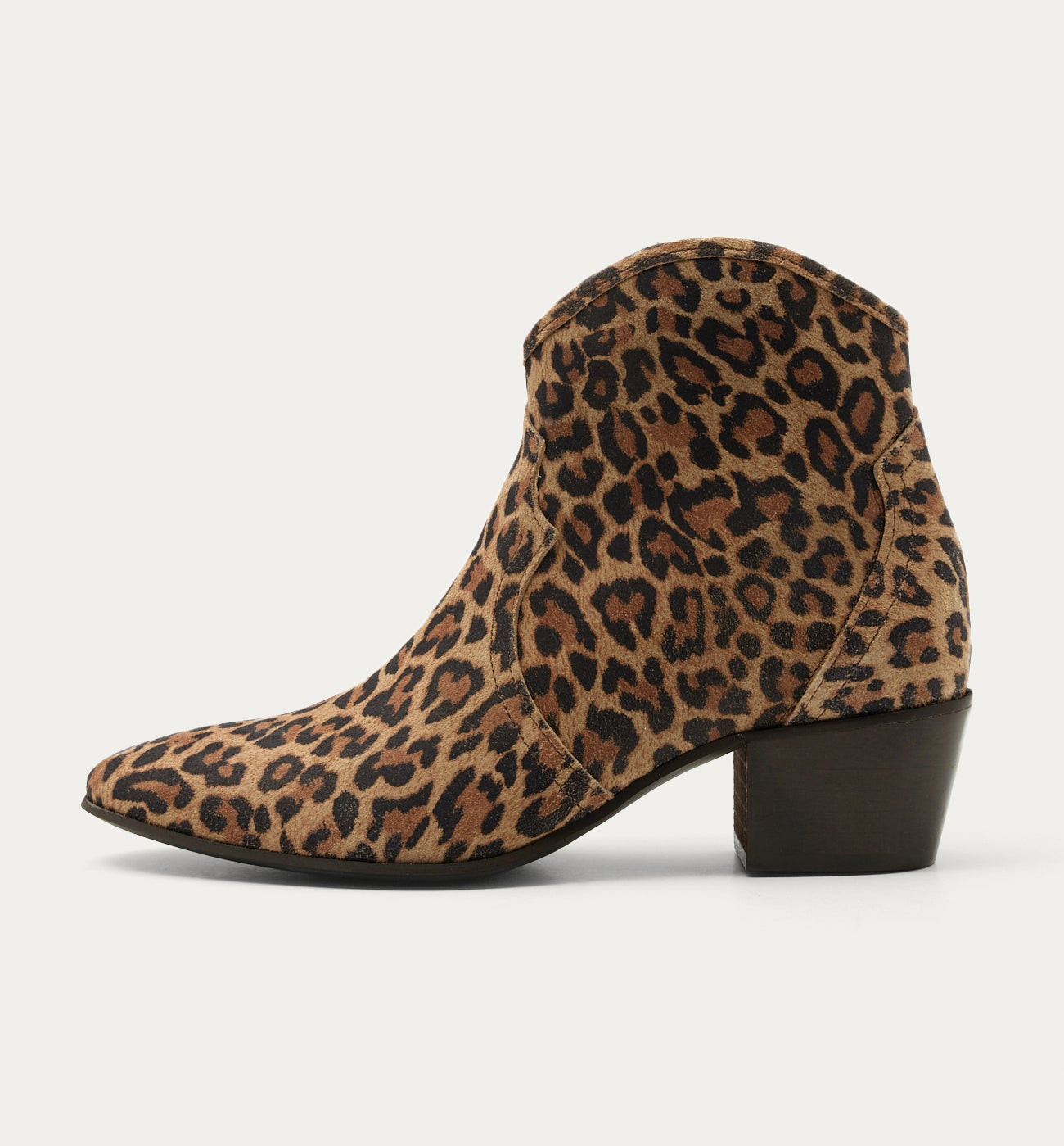 Boots en cuir effet léopard - Imprimé camel | Promod (FR)