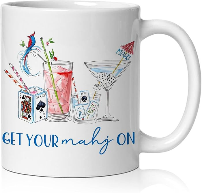 Mahjong Cocktail mug Gifts for Mah Jong Lover Players,mahjong gifts for women,Mah jong Accessorie... | Amazon (US)