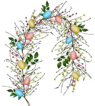 6 FT Long Artificial Easter Egg and Mixed Berry Garland Hanging Rustic Spring Garland Pastel East... | Amazon (US)