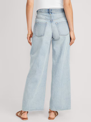 Extra High-Waisted Ripped Baggy Wide-Leg Non-Stretch Jeans for Women | Old Navy (US)