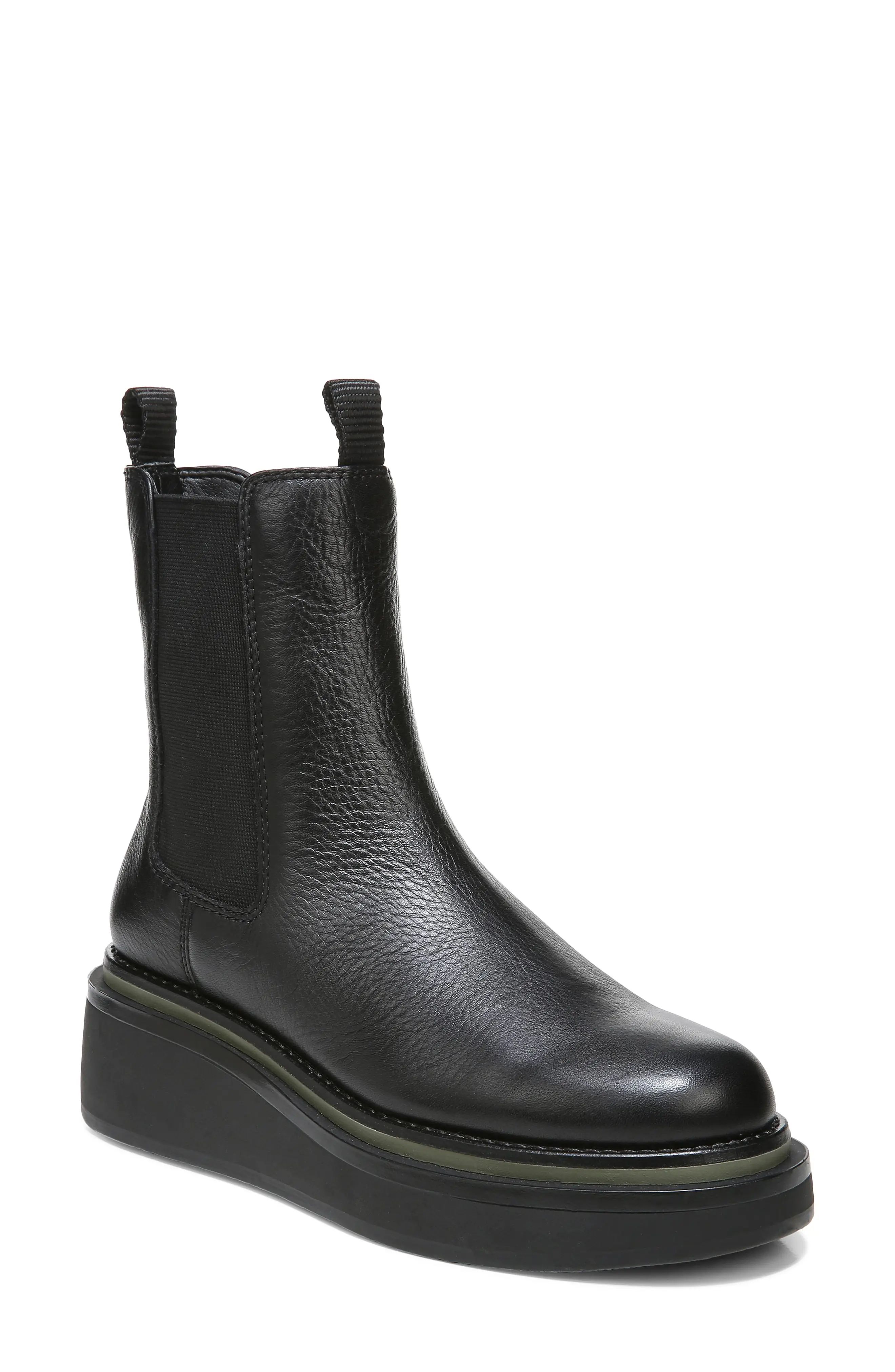 Sam Edelman Kolton Wedge Chelsea Boot, Size 10 in Black at Nordstrom | Nordstrom