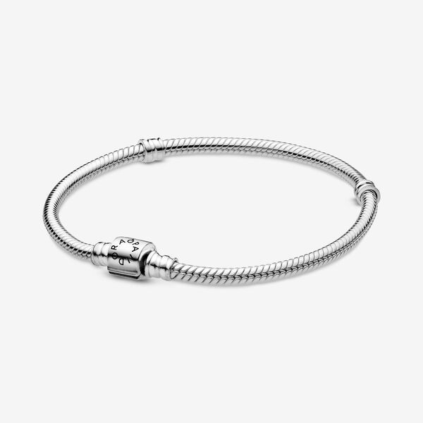 Pandora Moments Barrel Clasp Snake Chain Bracelet | Pandora (CA)