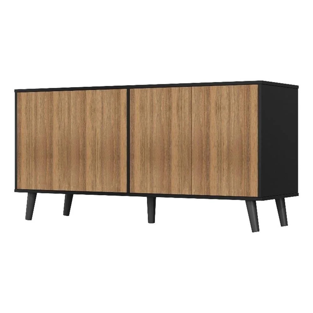 Better Home Products Sideboard Buffet Cabinet with Storage in Black & Walnut - Walmart.com | Walmart (US)