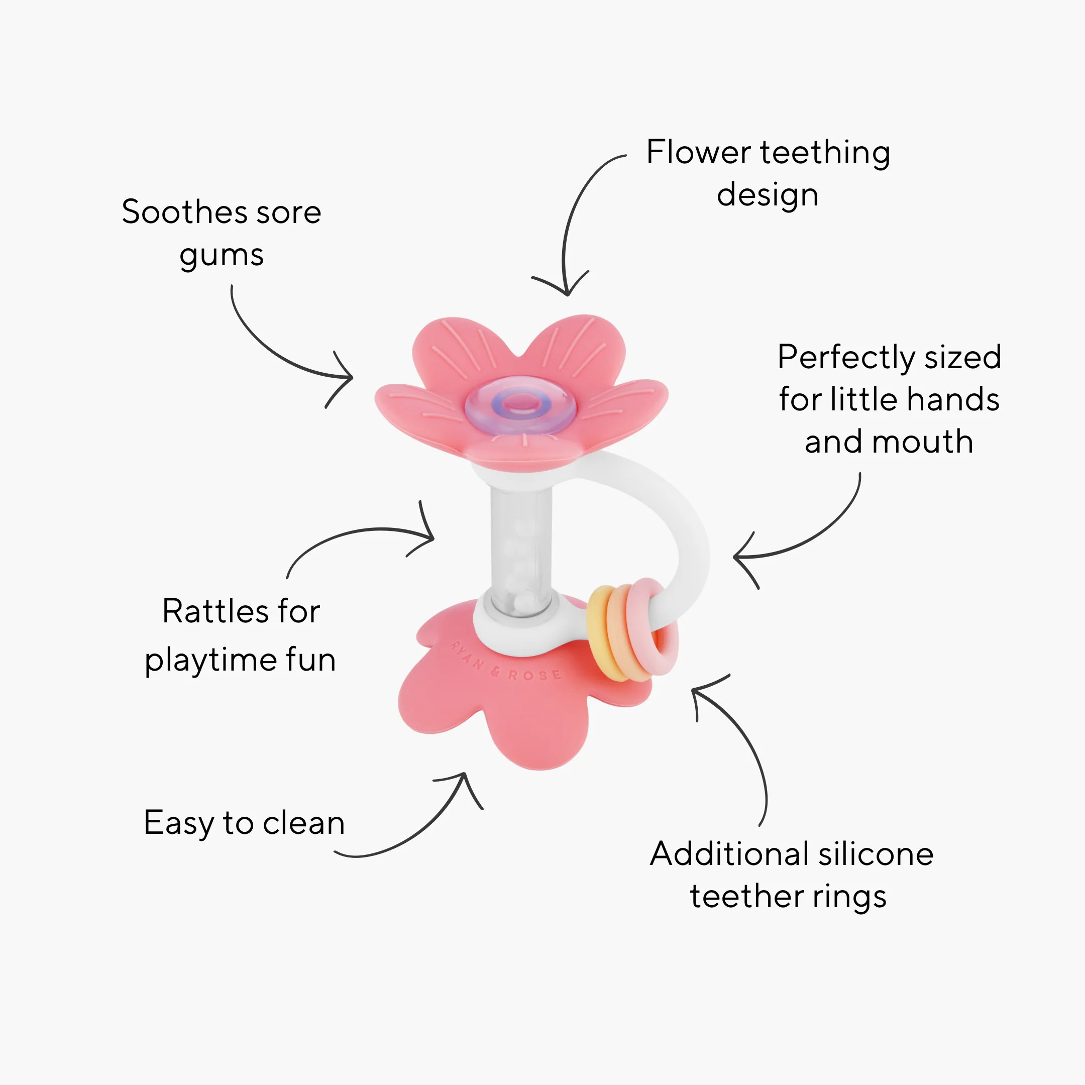 Flower Teether Rattle Toy | Ryan & Rose