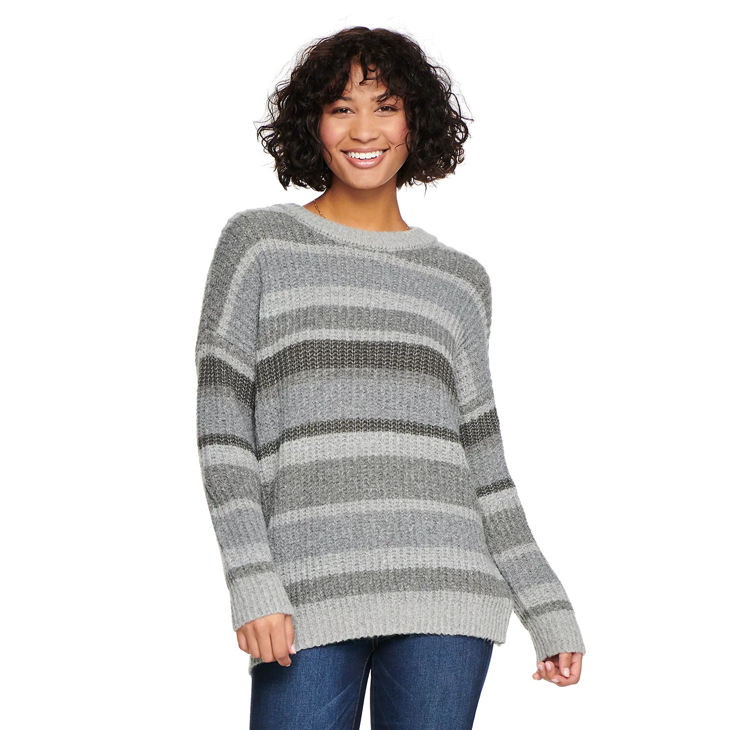 Juniors' SO® Oversized Crewneck Tunic Sweater | Kohl's