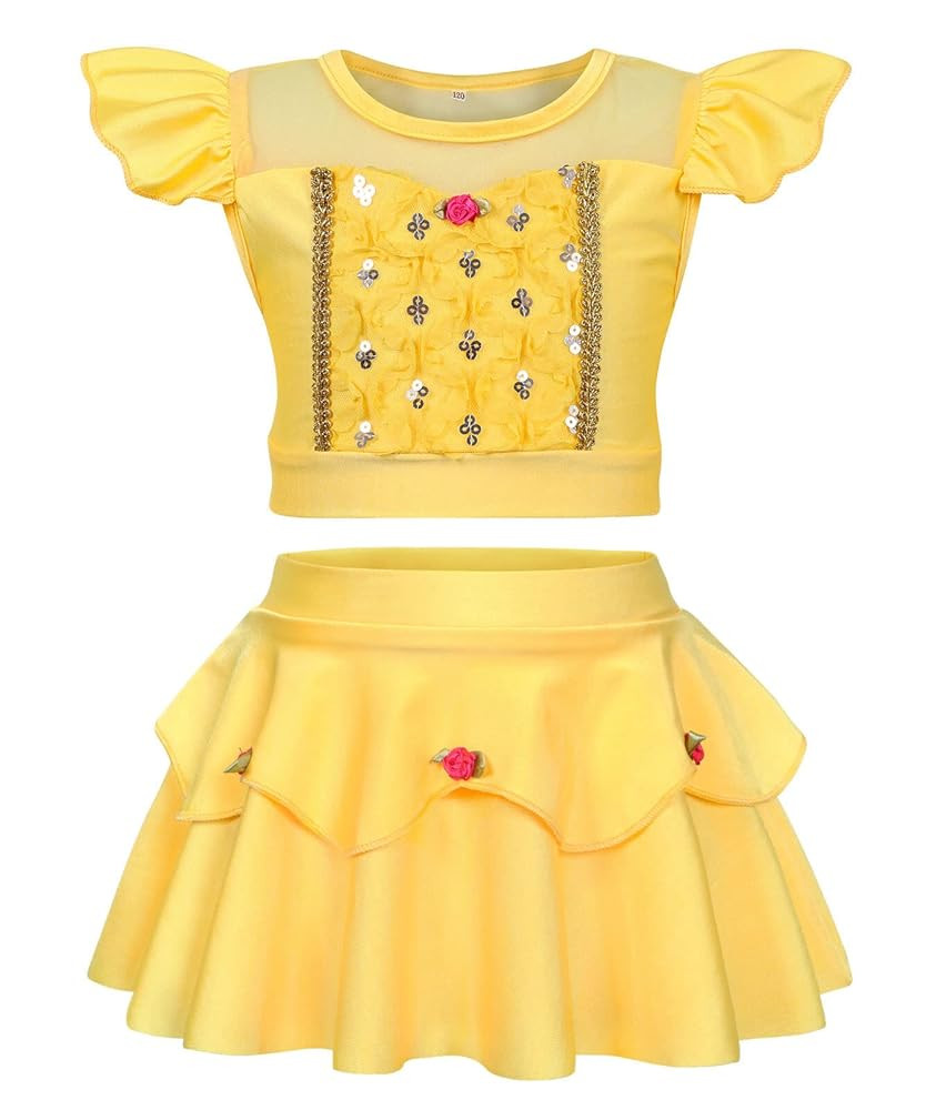 Jurebecia Girls Two Piece Swimsuit Princess Bikini Set Toddle Kids Ruffles Bathing Suit Role Play... | Amazon (US)