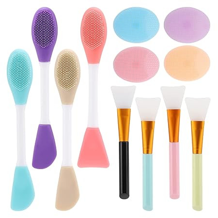 Silicone Facial Mask Applicator, 4 Pcs Face Scrubber, 4 Pcs Face Mask Brush, 4 Pcs 2 in 1 Face Ma... | Amazon (US)