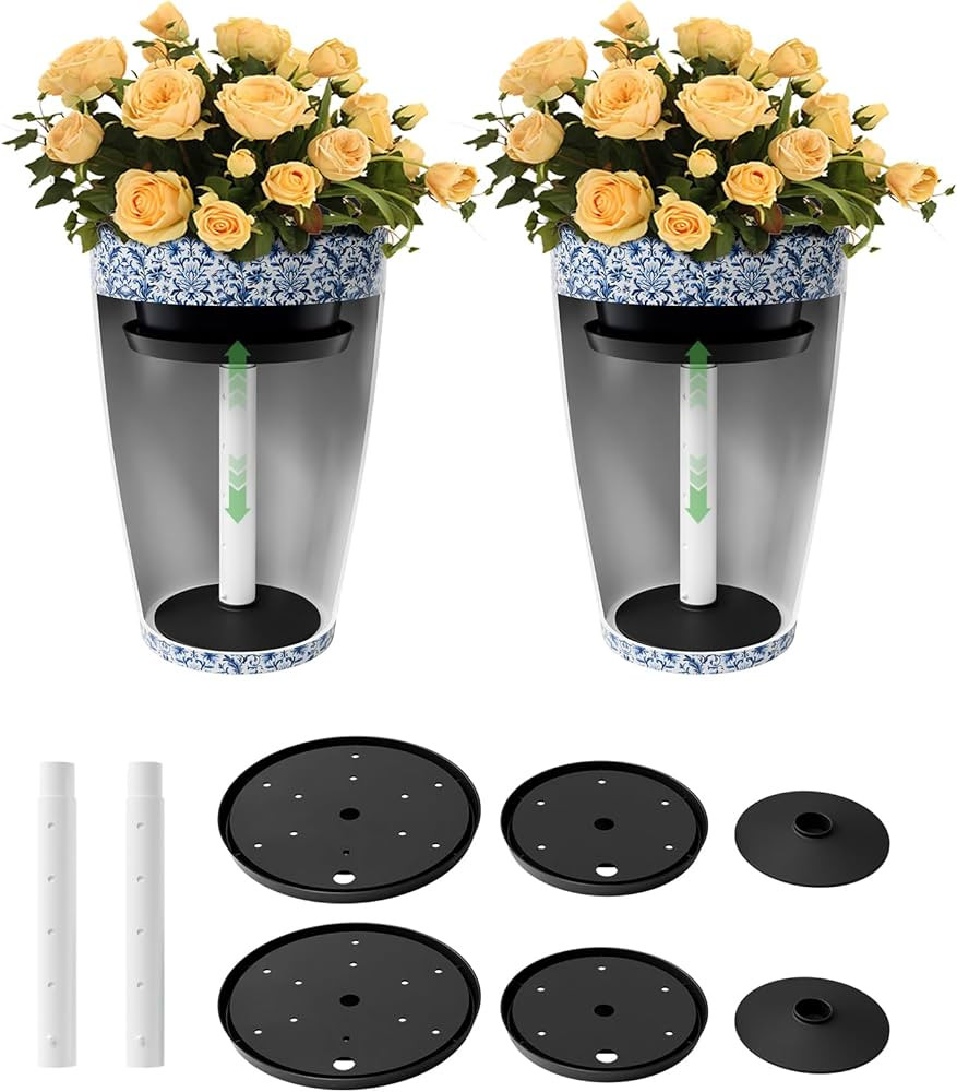 Adjustable Height Planter Inserts - Planter Inserts for Large Pots, Tall Tapered Plant Riser for ... | Amazon (US)
