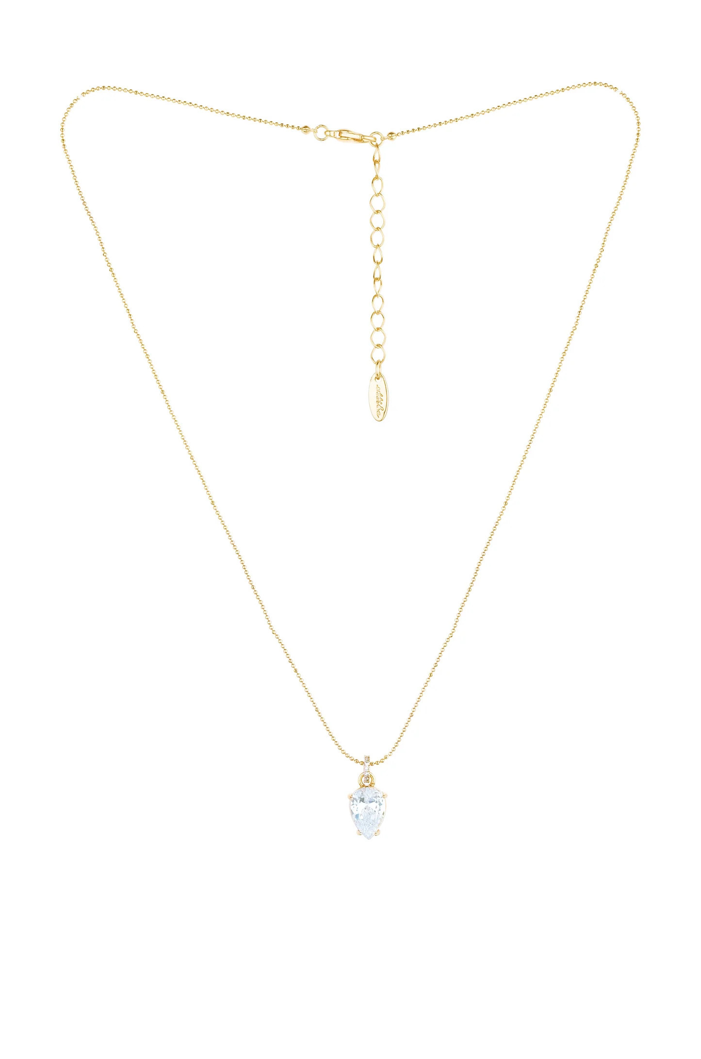 Thin and Delicate 18k Gold Plated Crystal Pendant Necklace | Ettika