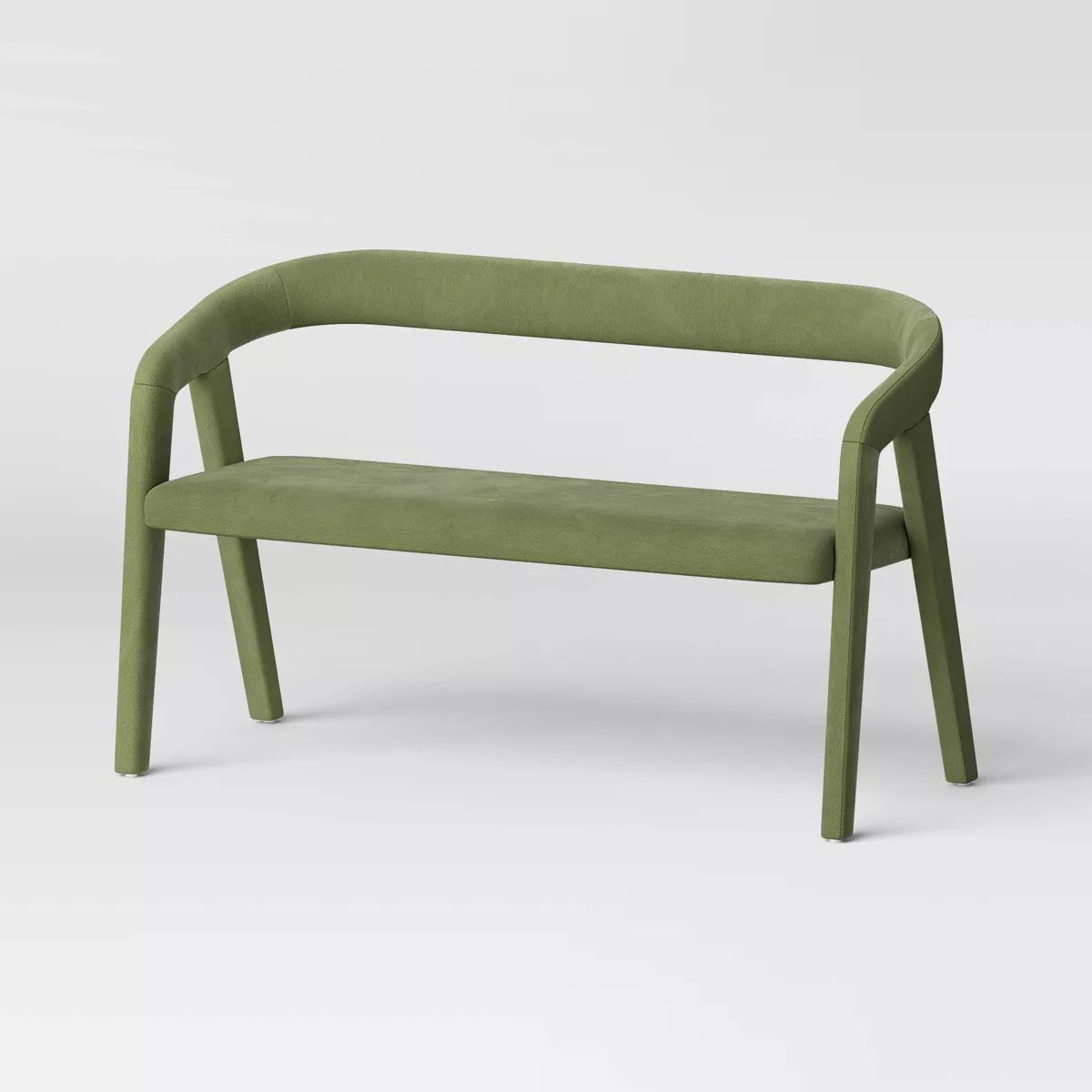 Lana Curved Back Upholstered Dining Bench Olive Green Velvet - Threshold™ | Target