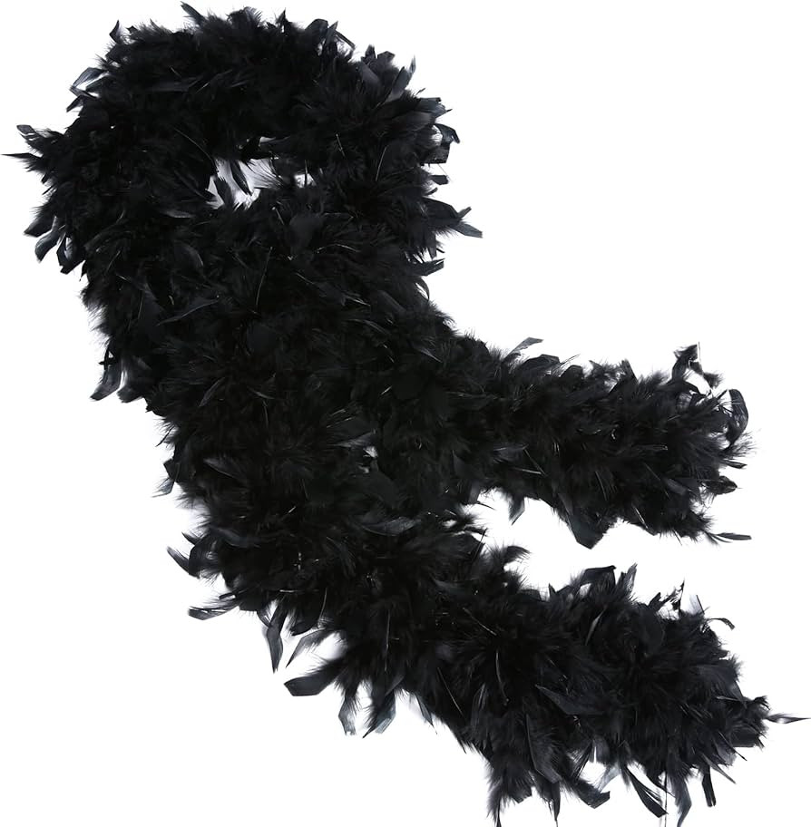 THARAHT Black Chandelle Turkey Feather Boa 2 Yards 40g for DIY Craft Home Dancing Wedding Party H... | Amazon (US)