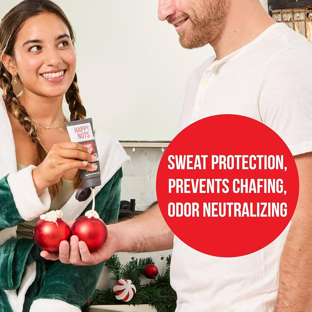 HAPPY NUTS Comfort Cream Deodorant For Men: Anti-Chafing Sweat Defense, Odor Control, Aluminum-Fr... | Amazon (US)