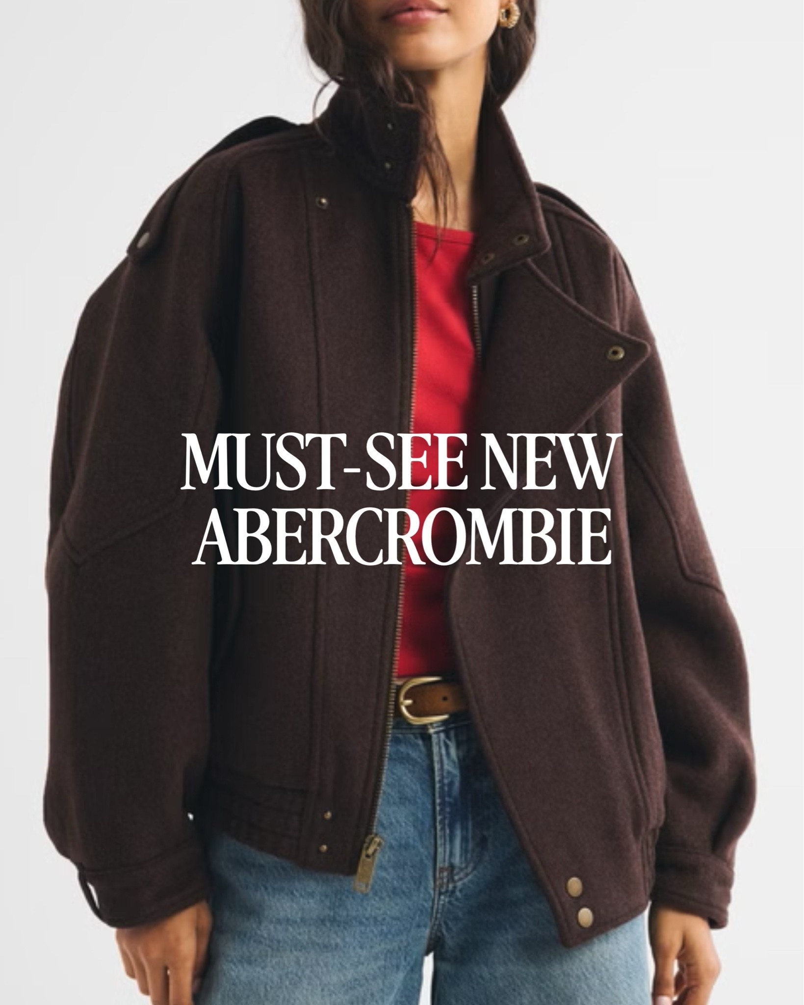 New Abercrombie finds I’m loving (and that I think will go fast!) 🤎 One favorite? The cozy striped set, which is perfect for lounging in this fall and winter. I also love these barrel jeans, the cropped trench, wrap top, and the suede bomber jacket!