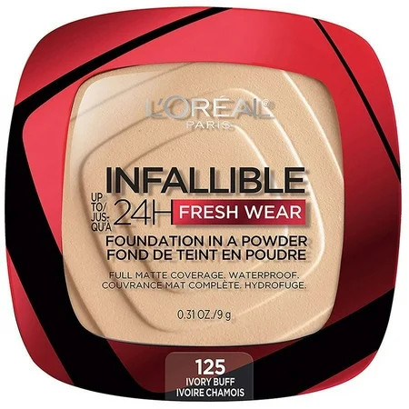 L Oreal Paris Infallible Up to 24 Hour Fresh Wear Foundation in a Powder Ivory Buff 0.31 oz | Walmart (US)