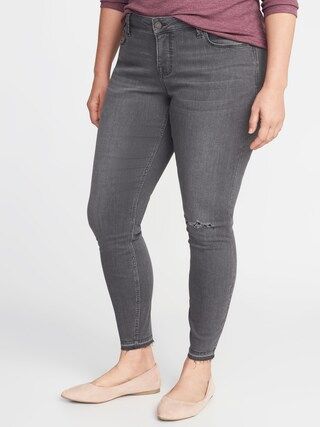 High-Rise Secret-Slim Pockets Plus-Size Released-Hem Gray Rockstar Jeans | Old Navy US