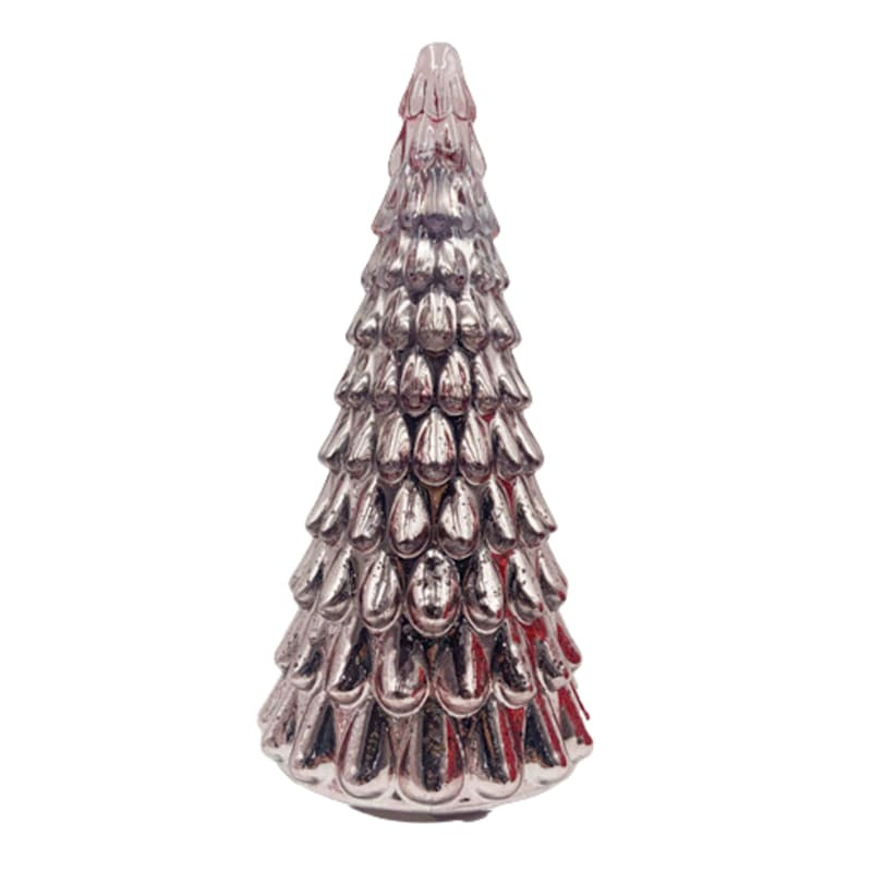 Pink Glass LED Christmas Tree, 12" | At Home