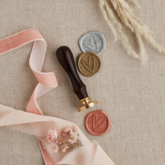 Heart Stamp Wax Seal, Wedding Stamp Wax Seal, Wax Stamp Wedding, Sealing Wax, Wedding Wax Seal, S... | Etsy (US)