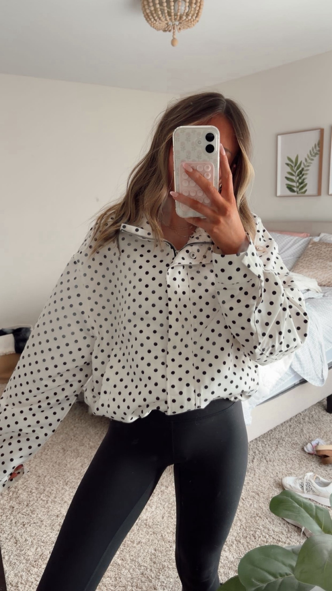 day 26/30: everyday outfits 🤍 this polka dot jacket from amazon is the cutest!! so many ways to style it and may things to pair it with!! i am wearing a medium, and tied the string at the bottom to sinch it!! perfect for spring or anytime to throw on over what you are wearing 🌸

#LTKfashion #amazonfinds #polkadot #springfashion 

#LTKSeasonal #LTKActive #LTKU
