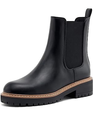 vodvob Women's Chelsea Boots Fashion Slip On Ankle Booties Casual Elastic Chunky Block Booties | Amazon (US)