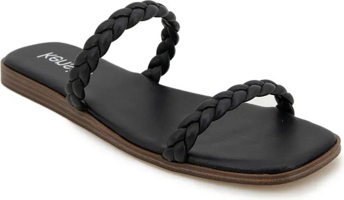KENSIE Averie Braided Faux Leather Dual Strap Slide Sandal | Nordstromrack | Nordstrom Rack