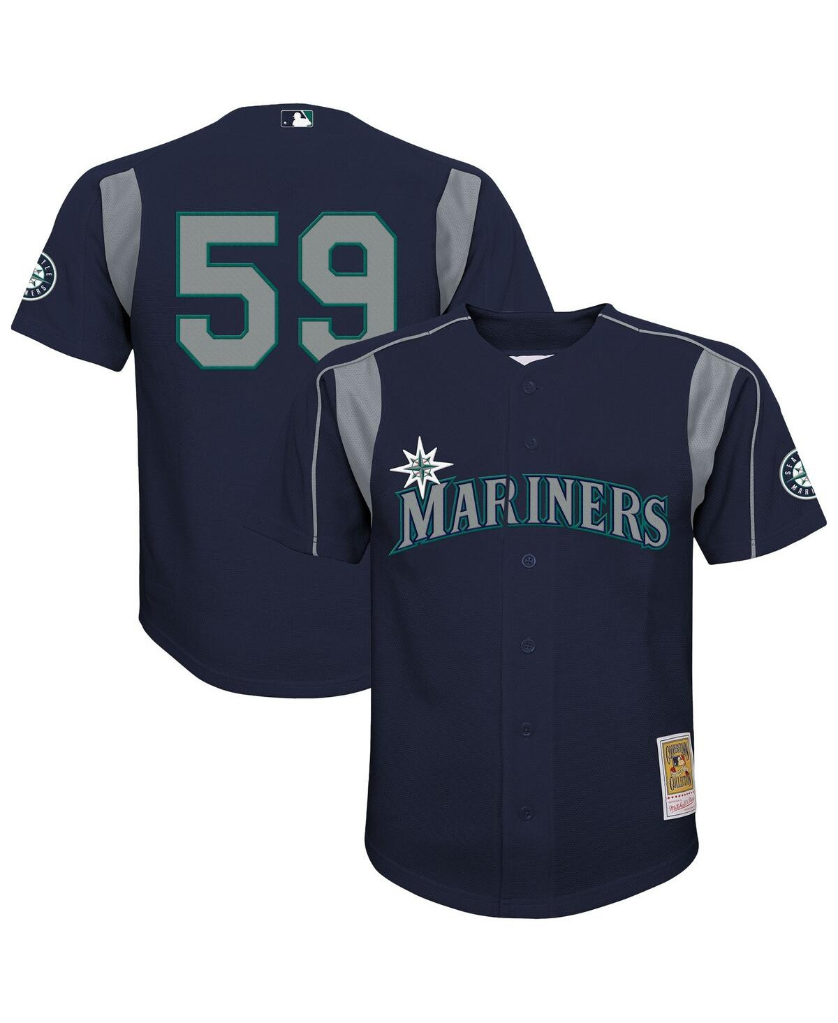Mitchell & Ness PreschoolÂ Felix Hernandez Navy Seattle Mariners Cooperstown Collection Batting Practice Jersey - Navy | Macy's