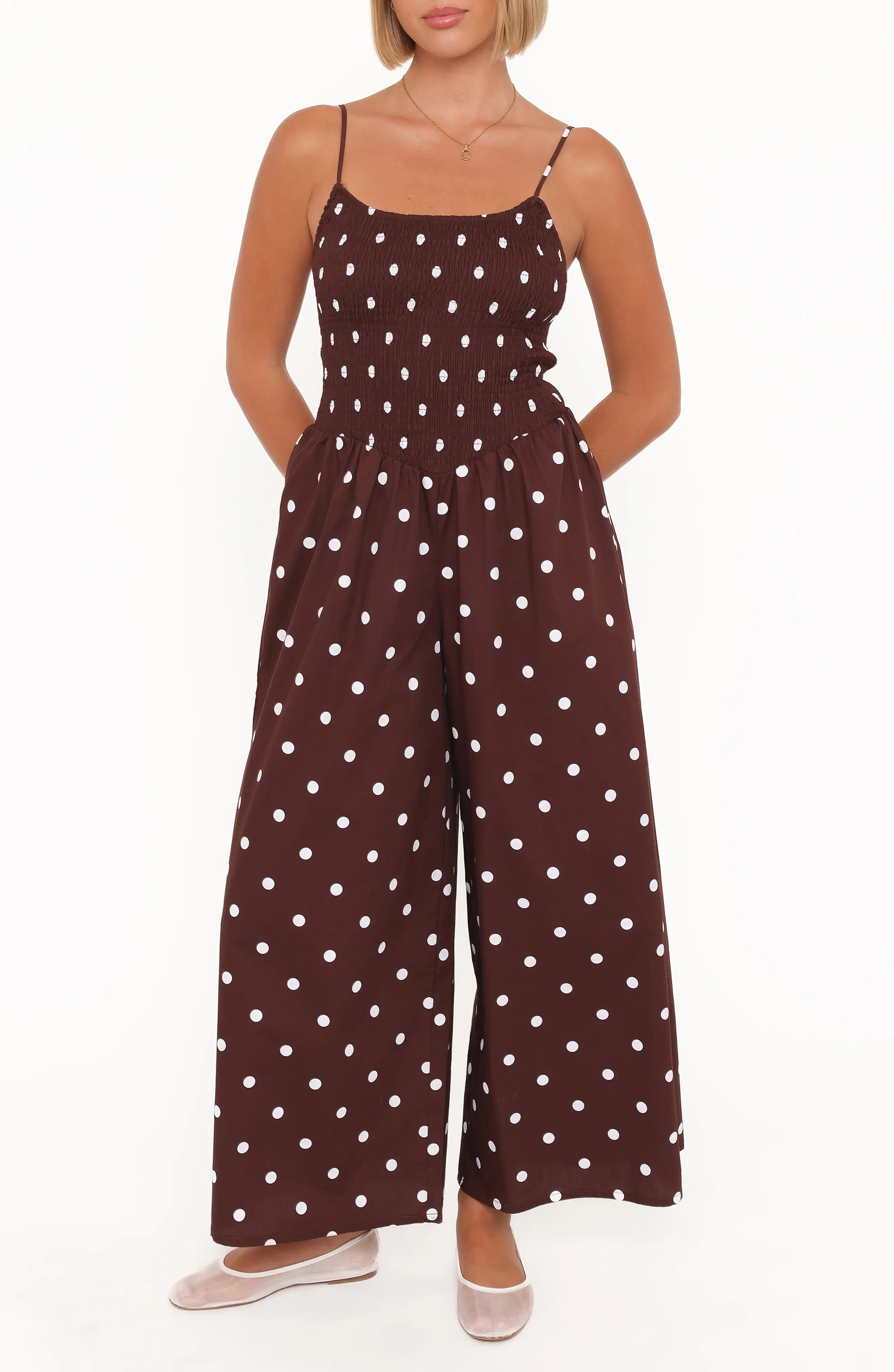 Paloma Polka Dot Smocked Jumpsuit (Women) | Nordstrom | Nordstrom