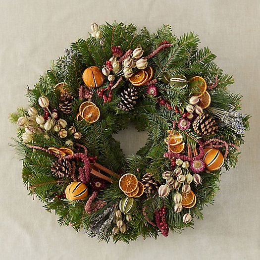 Fresh Evergreen + Dried Citrus Wreath | Terrain