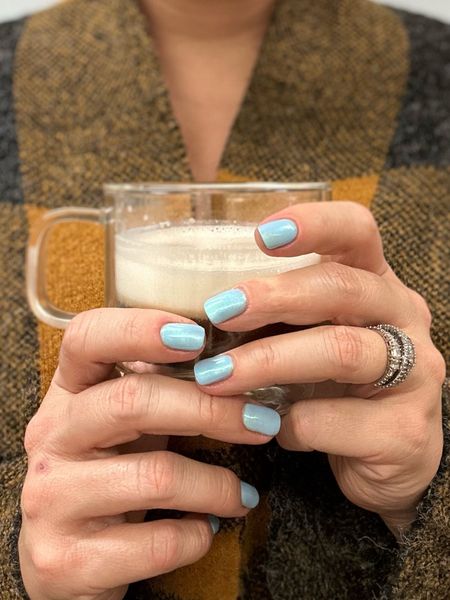 The perfect winter manicure - baby blue with chrome powder on top!

#LTKbeauty #LTKsalealert #LTKfindsunder50