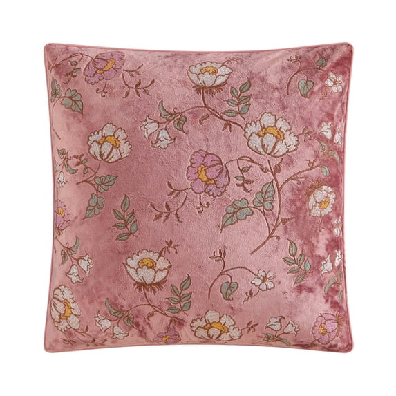 The Pioneer Woman Velvet Embroidered Floral Pink Decorative Pillow, 18" x 18" | Walmart (US)