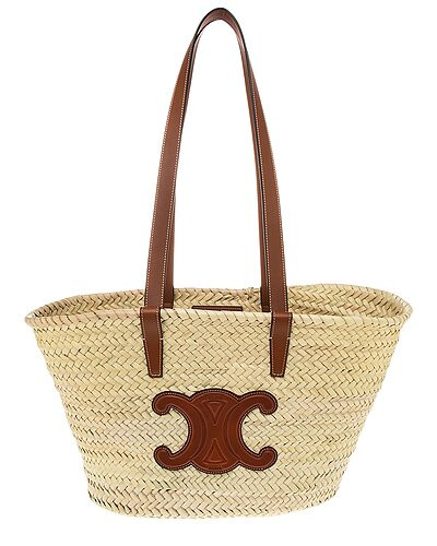 Triomphe Palm Leaves & Leather Tote | Gilt & Gilt City